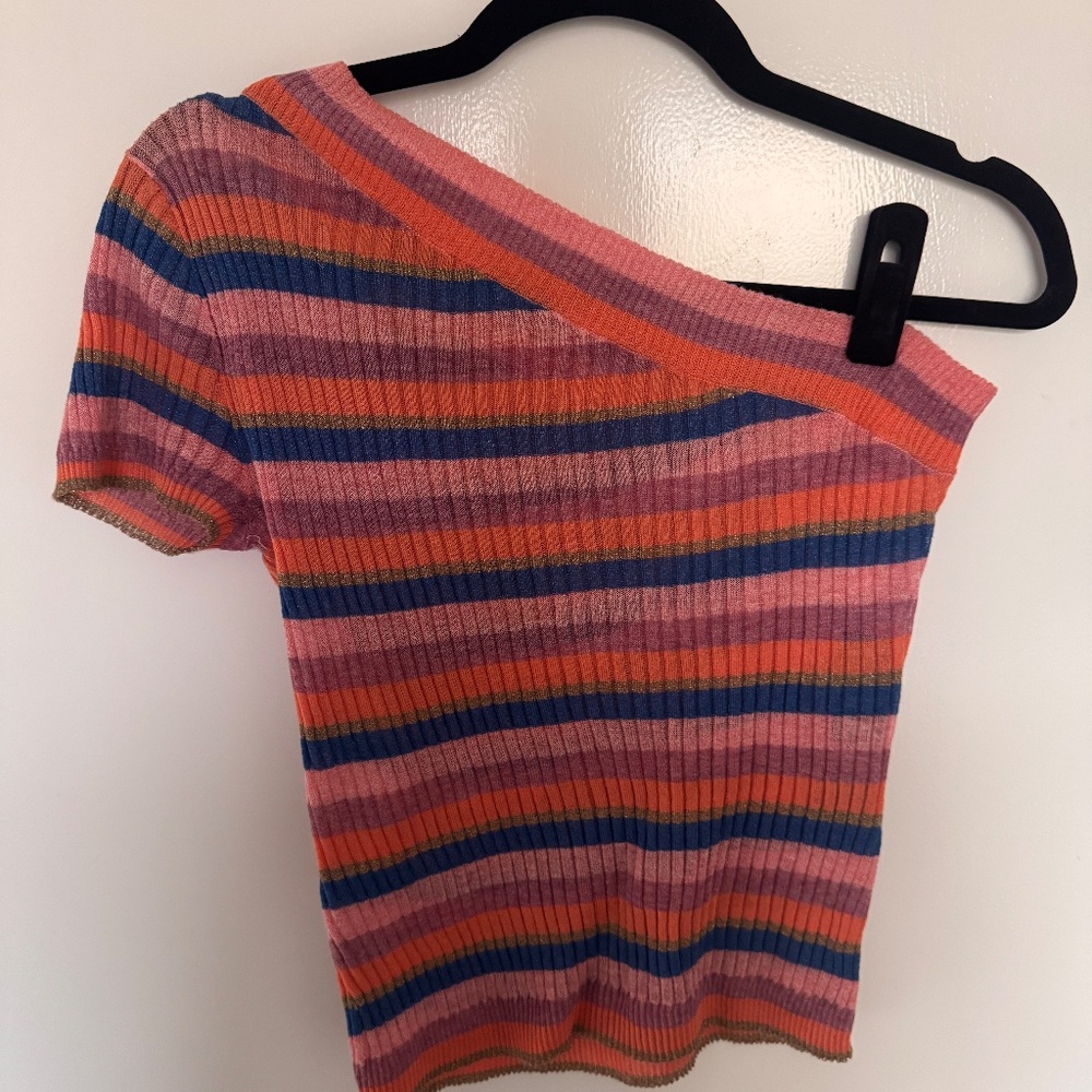 Veda Ribbed One-Shoulder Top